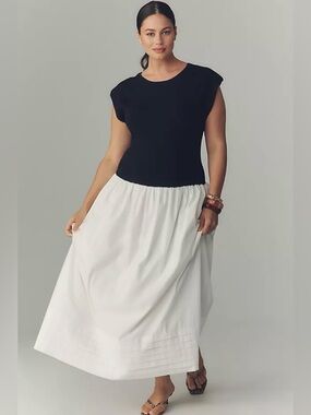 Anthropologie via Endless Rose Black & White Maxi Dress  Size 1X
